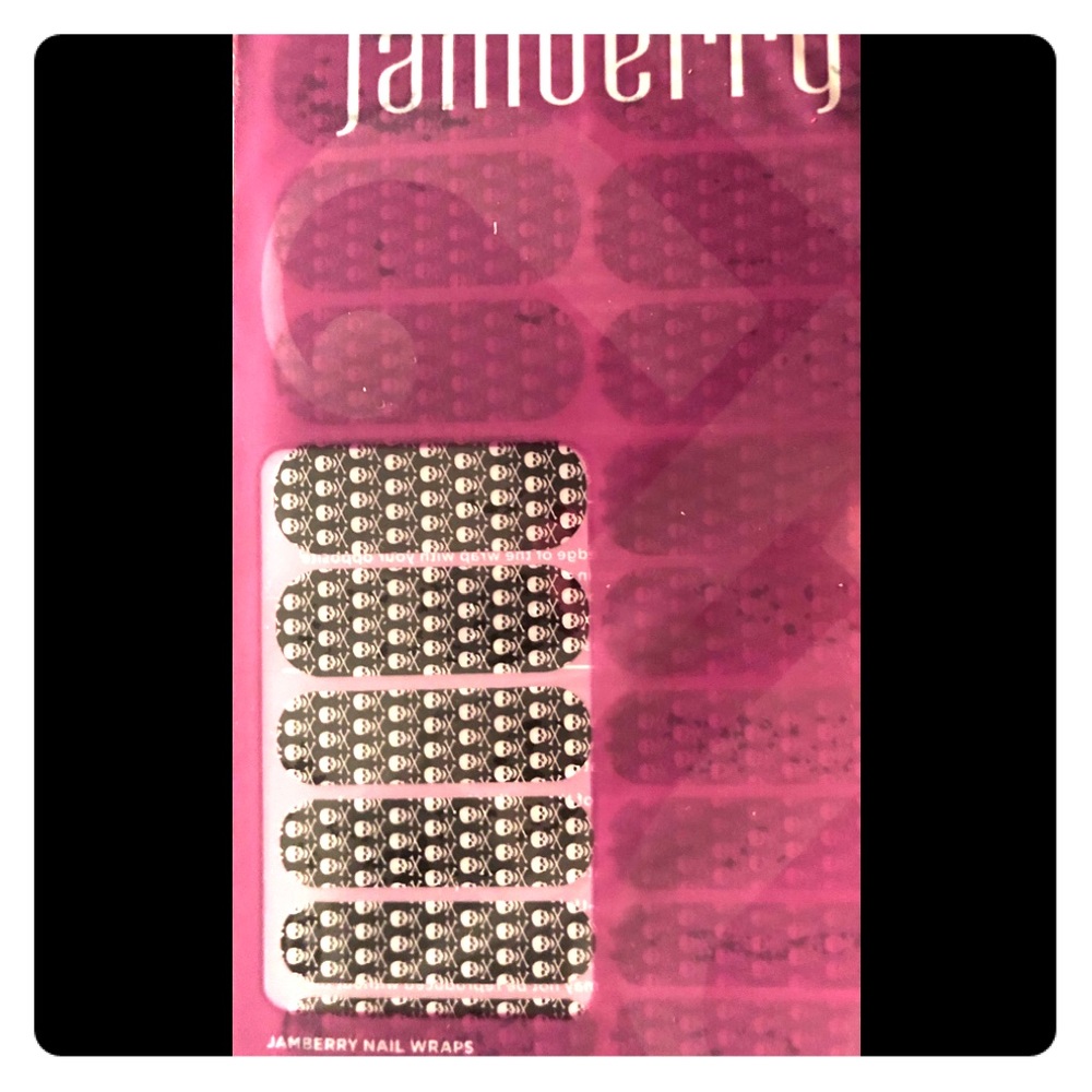 Jamberry full sheet Skulls on Black
